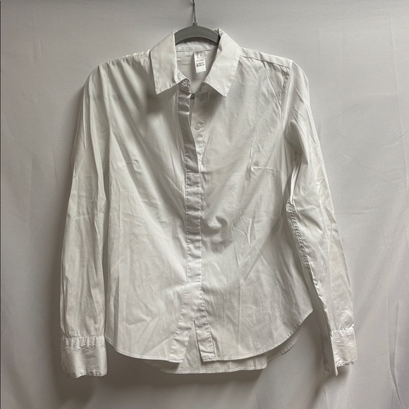 SPANX Stretch Poplin Button Front Pullover Blouse Classic White Size XS - Picture 3 of 7